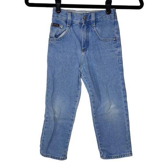 Vintage Riders Denim Jeans Kids Size 5 Light Blue Wash 90s High Waisted - Picture 1 of 5